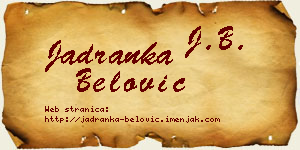 Jadranka Belović vizit kartica
